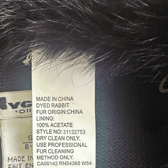 NWT Vintage NYgard Collection Black Cardigan Small Genuine Rabbit Fur Collar - Picture 6 of 11